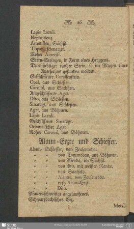 Alaun-Erzte und Schieffer