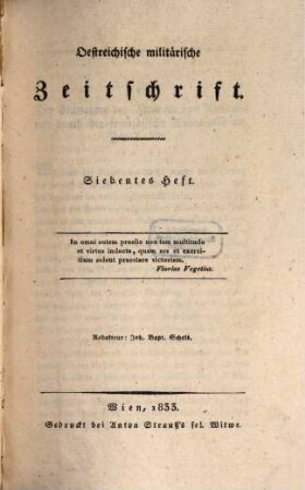Oestreichische militärische Zeitschrift. 1833, 3