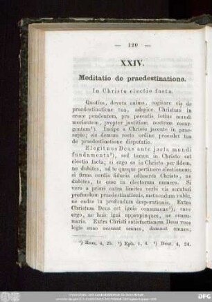 XXIV. Meditatio de praedestinatione. In Christo electio facta.