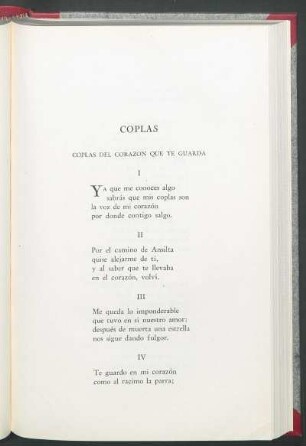 Coplas : Coplas del corazón que te guarda [y] Coplas para tu boca [y] Coplas para la herida reciente [y] Coplas