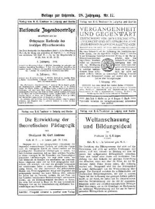 Beilage zur Lehrerin : 28.Jahrgang Nr.17