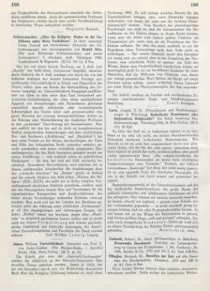 195-196 [Rezension] James, William, Unsterblichkeit