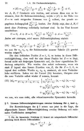 § 9. Lineare Differentialgleichungen 2. Ordnung für z1 und z2.