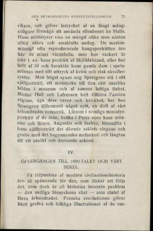 IV. Öfvergången Till 1800-Talet Och Vårt Sekel.