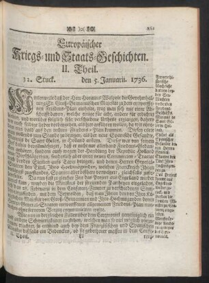 32. Stuck. den 5. Januarii. 1736.