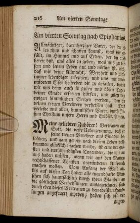 Am vierten Sonntag nach Epiphanias.