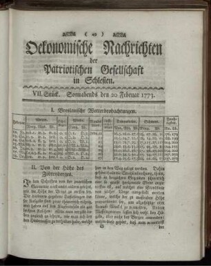 VII. Stück. Sonnabends den 20 Februar 1773.