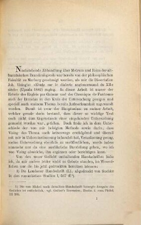 Ueber Metrum und Reim der altfranzösischen Brandanlegende