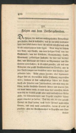 XV. Folgen aus dem Vorhergehenden.