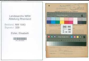 Entnazifizierung Elisabeth Etzler , geb. 17.03.1900 ()