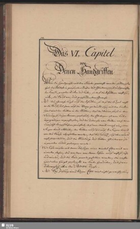 VI. Capitel von Denen Handgriffen