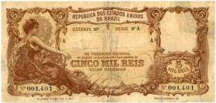 Geldschein, 5.000 Reis, 1903