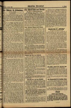Dritte Ausgabe vom Mittwoch, den 19. April 1939.
