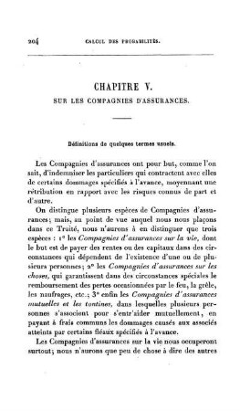 Chapitre V. Sur les Compagnies D'Assurances.