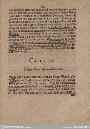 CAPUT 10. Von der Praxi der Fortification.