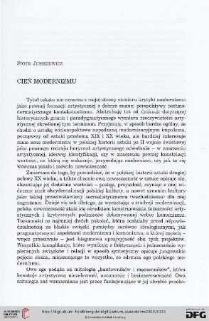 20: Cień modernizmu