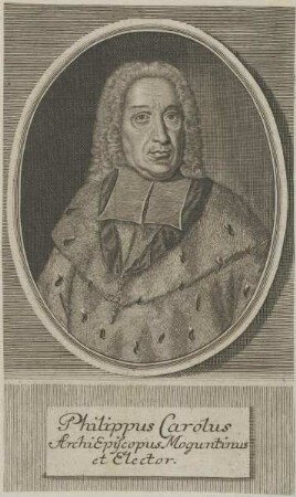 Bildnis von Philippus Carolus, Erzbischof von Mainz