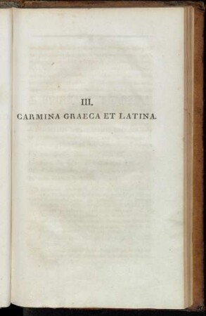 III. Carmina Graeca Et Latina