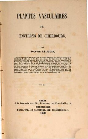 Plantes vasculaires des environs de Cherbourg