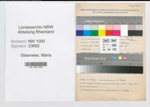Entnazifizierung Maria Glasmeier, geb. 20.08.1898 (Wirtschafterin)