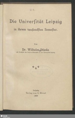 Die Universität Leipzig in ihrem tausendsten Semester