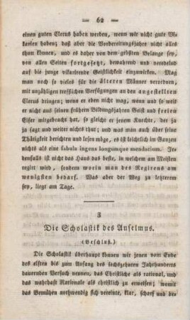 62-130 Die Scholastik des Anselmus von Canterbury : Schluß
