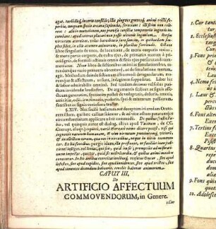 Caput III. De Artificio Affectuum Commovendorum, in Genere.