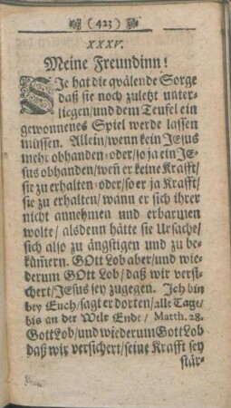 XXXV. Meine Freundinn!