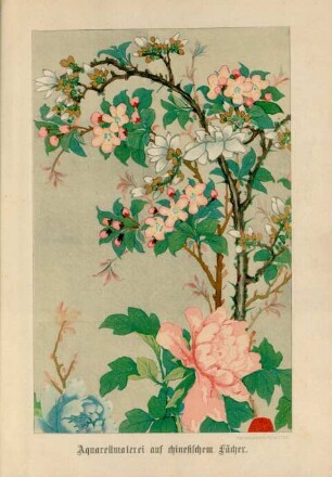 Aquarellmalerei auf chinesischem Fächer