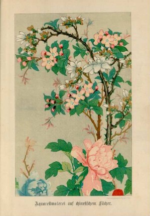 Aquarellmalerei auf chinesischem Fächer