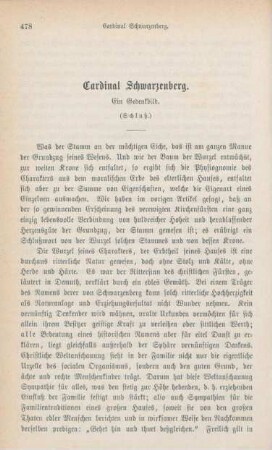 478-497 Cardinal Schwarzenberg : ein Gedenkbild : Schluß