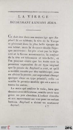 La Vierge découvrant l'enfant Jésus