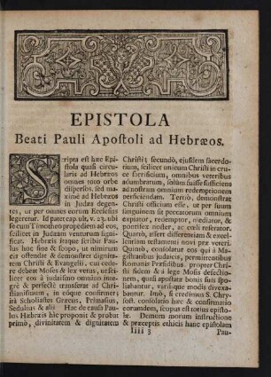 Epistola Beati Pauli Apostoli ad Hebraeos