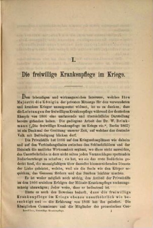 Das Preussische Militär-Sanitätswesen und seine Reform nach der Kriegserfahrung von 1866, 1