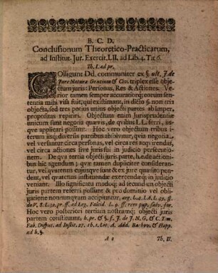 Conclusionum Theoretico-Practicarum, Ad Institutiones Juris, Exercitatio Ad Lib. IV. Tit. VI. De Actionibus
