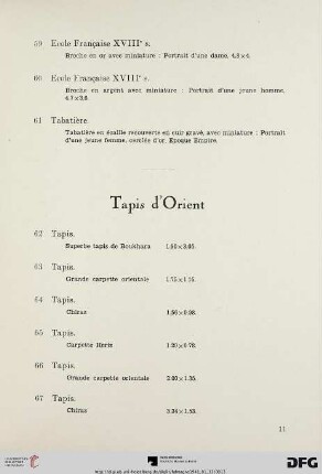 Tapis d‘Orient (Nr. 62-75)