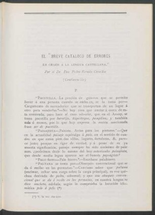 El "breve catálogo de errores en ordená la lengua castellana" - (Continuación)
