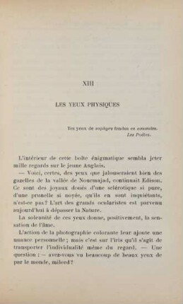 XIII. Les yeux physiques