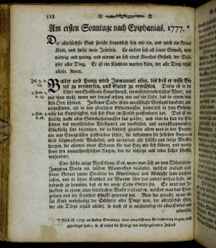Am ersten Sonntage nach Epiphanias. 1777. - Am vierten Sonntage nach Epiphanias. 1778.