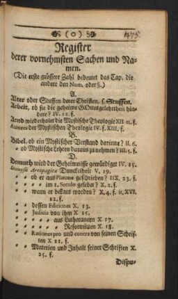 Register vornehmsten Sachen und Namen.