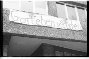 Kleinbildnegative: Transparent „Gorleben soll leben“, Hauptstraße, 1979