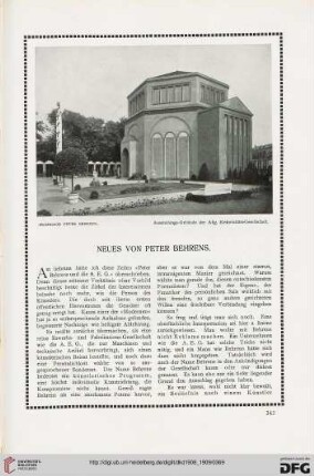 Neues von Peter Behrens