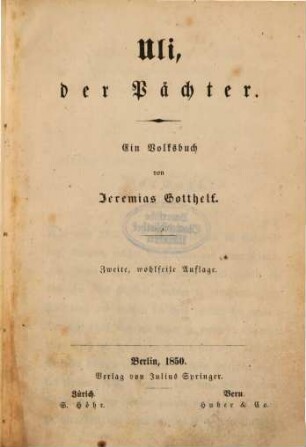 Uli, der Knecht : ein Volksbuch ; Bearbeitung des Verfassers für das deutsche Volk. 2