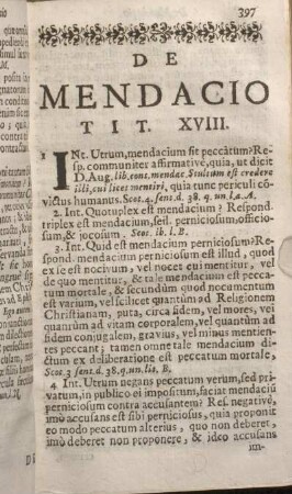 De Mendacio. Tit. XVIII.