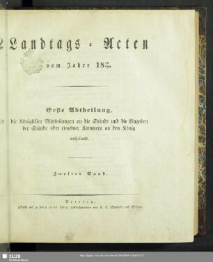 1836/37,2: Landtags-Acten / Die königlichen Mittheilungen