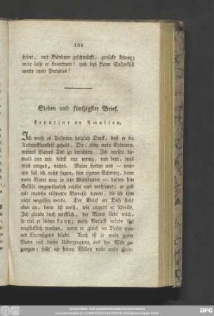 Sieben und funfzigster Brief. Leontine an Amalien.