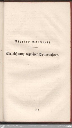 Vierter Abschnitt. Verzeichnung regulärer Sonnenuhren