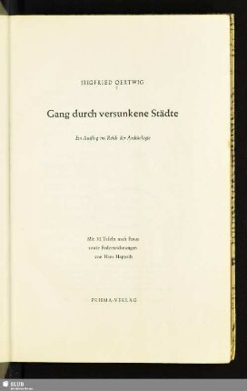 Gang durch versunkene Städte : ein Ausflug ins Reich der Archäologie