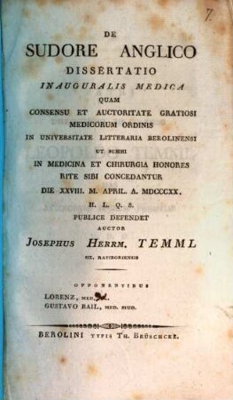 De sudore anglico : diss. inaug. med.
