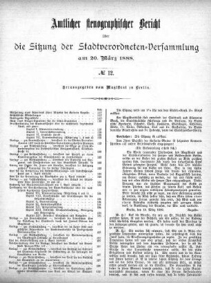 No. 12, 20. März 1888